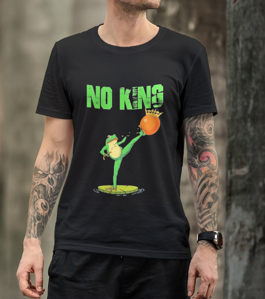 No Kings Portland Frog Kick Out Orange Protest T-Shirt