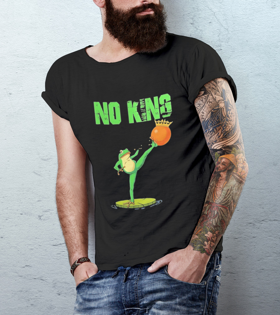 No Kings Portland Frog Kick Out Orange Protest T-Shirt