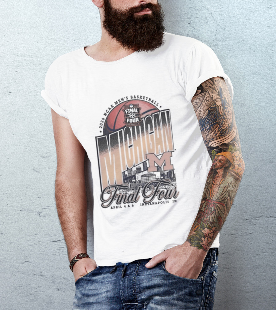 Michigan Wolverines 2026 Men's Final Four Basketball Stadium M Bound T-Shirt