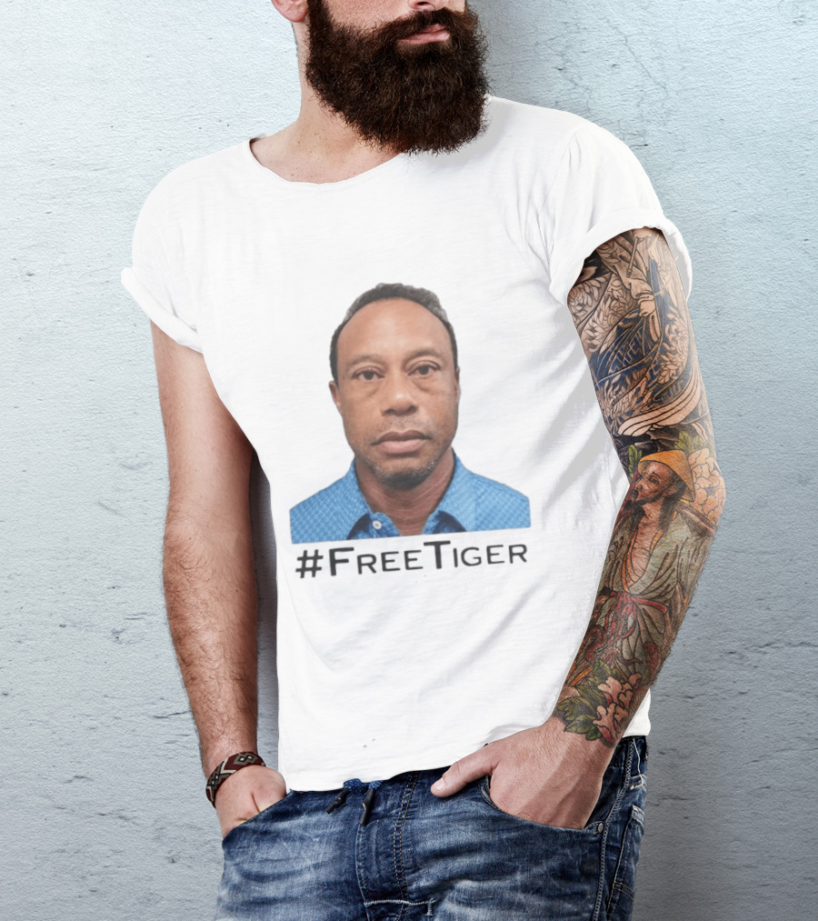 #FreeTiger Shot Iconic Arrest Image T-Shirt