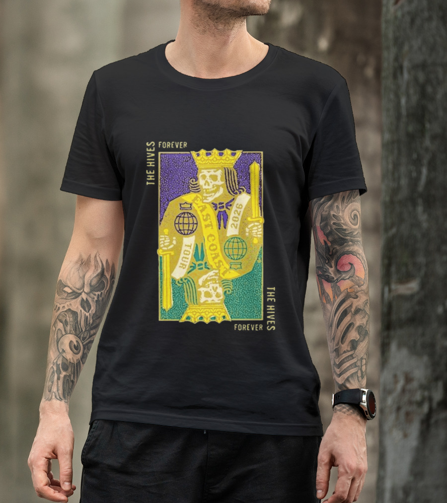 The Hives East Coast Tour 2026 Playing Cards Skeleton King T-Shirt