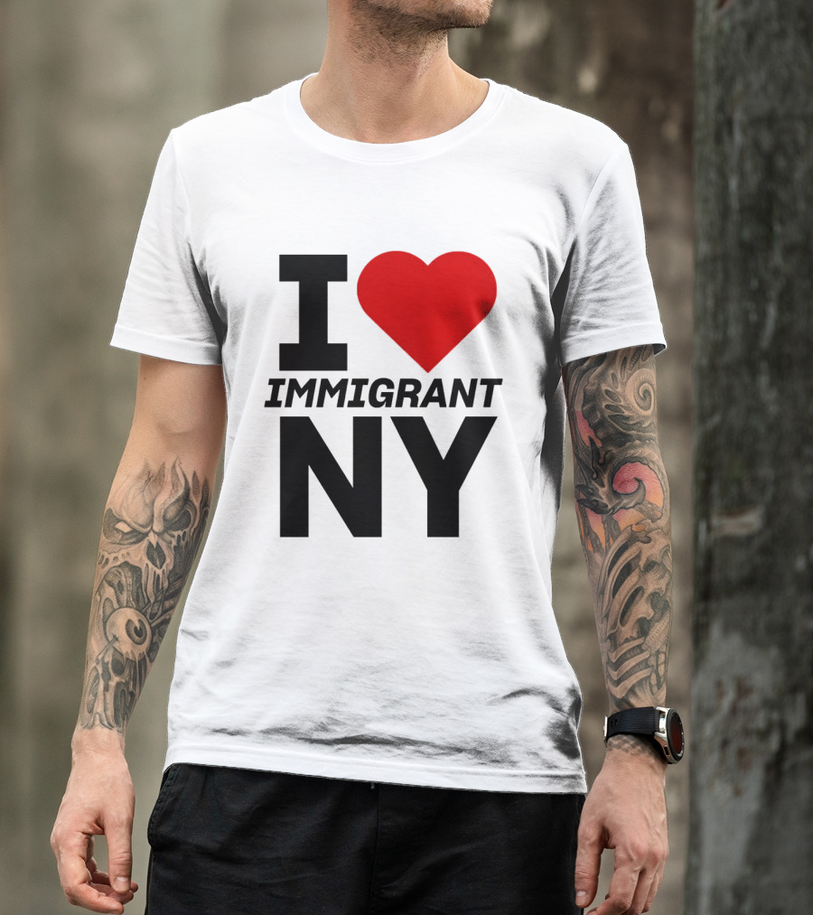 I Love Immigrant NY Heart Icon New York T-Shirt