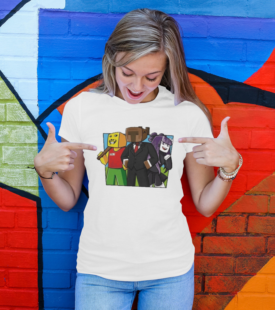 Tricou SKY PRIETENII Minecraft Inspired Characters Block T-Shirt