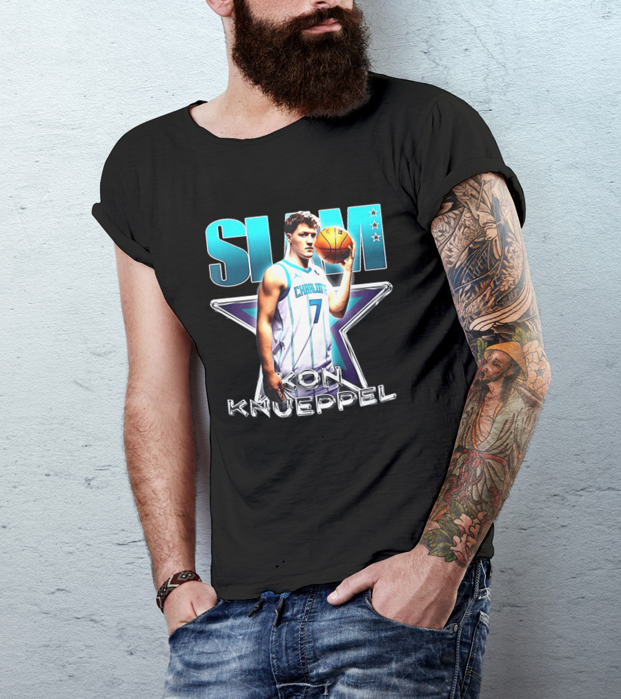 Kon Knueppel Charlotte Hornets Basketball Slam T-Shirt