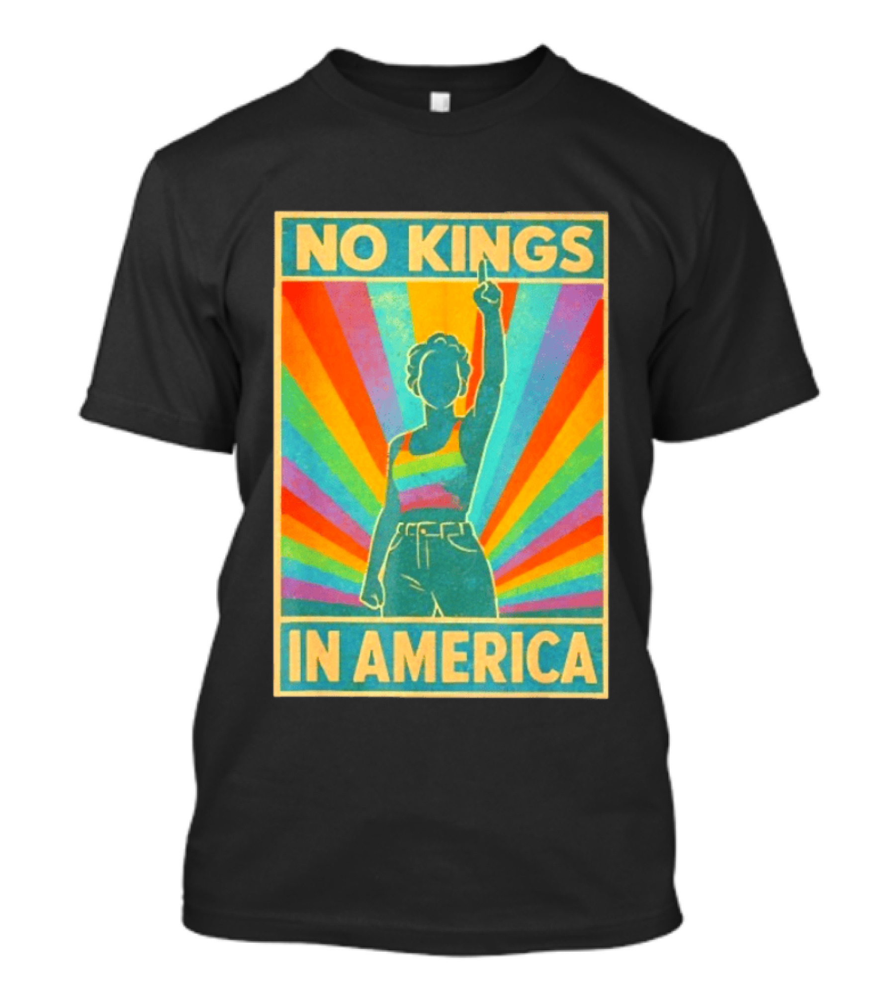 No Kings In America LGBTQ Pride Rainbow T-Shirt