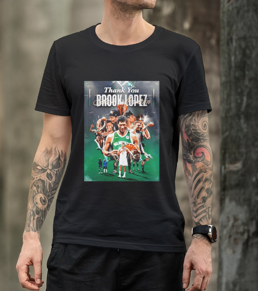 Thank You Brook Lopez Milwaukee Bucks Splash Mountain T-Shirt