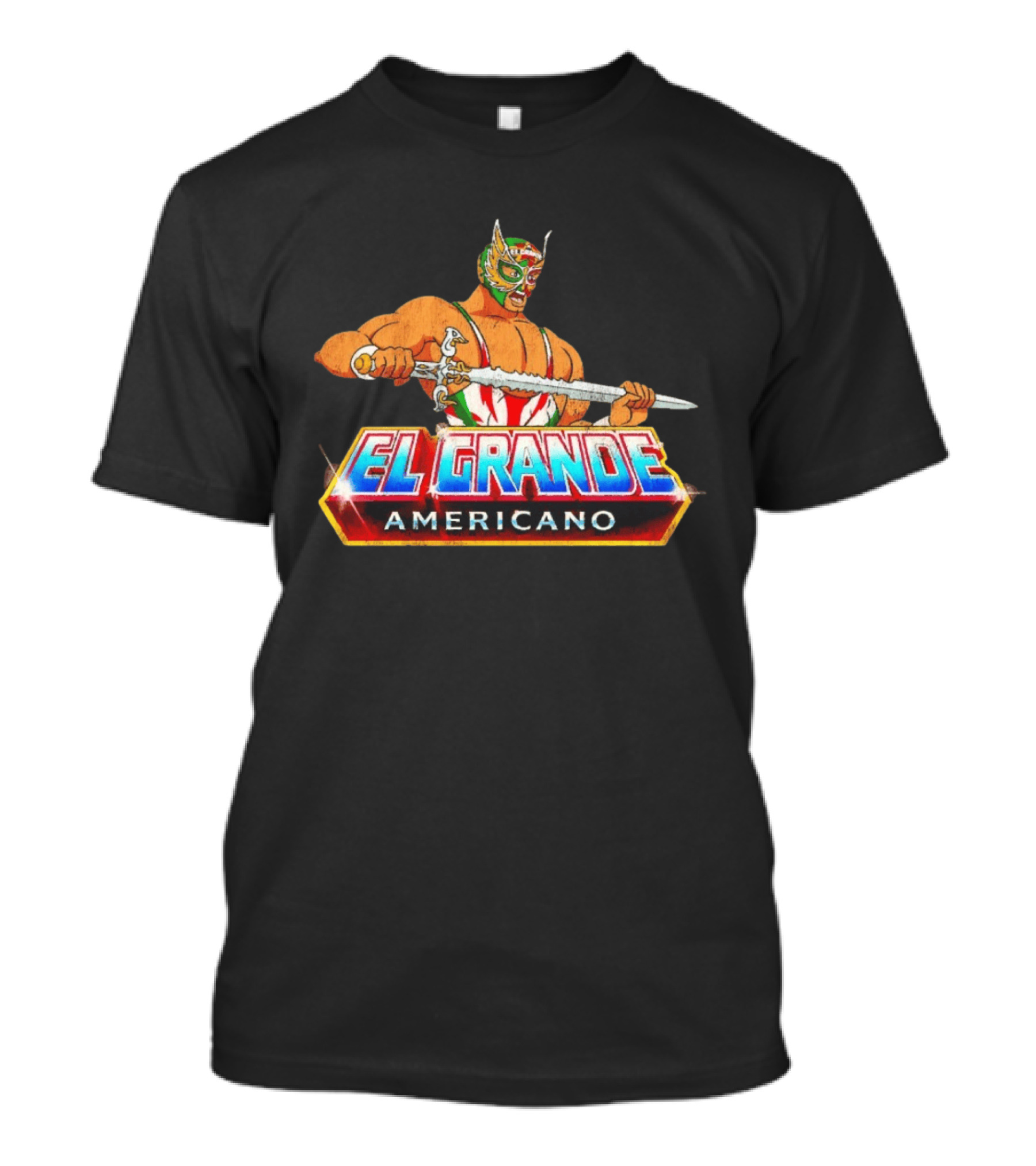 El Grande Americano Luchador King Of Kings Masked Wrestler With Sword T-Shirt