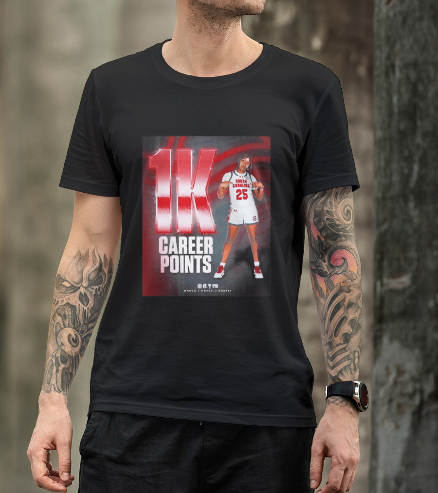 South Carolina Gamecocks Raven Johnson 1K Career Points T-Shirt