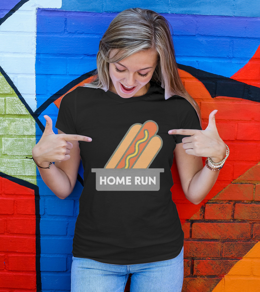 Home Run Hot Dog New York Mets Baseball Fan T-Shirt