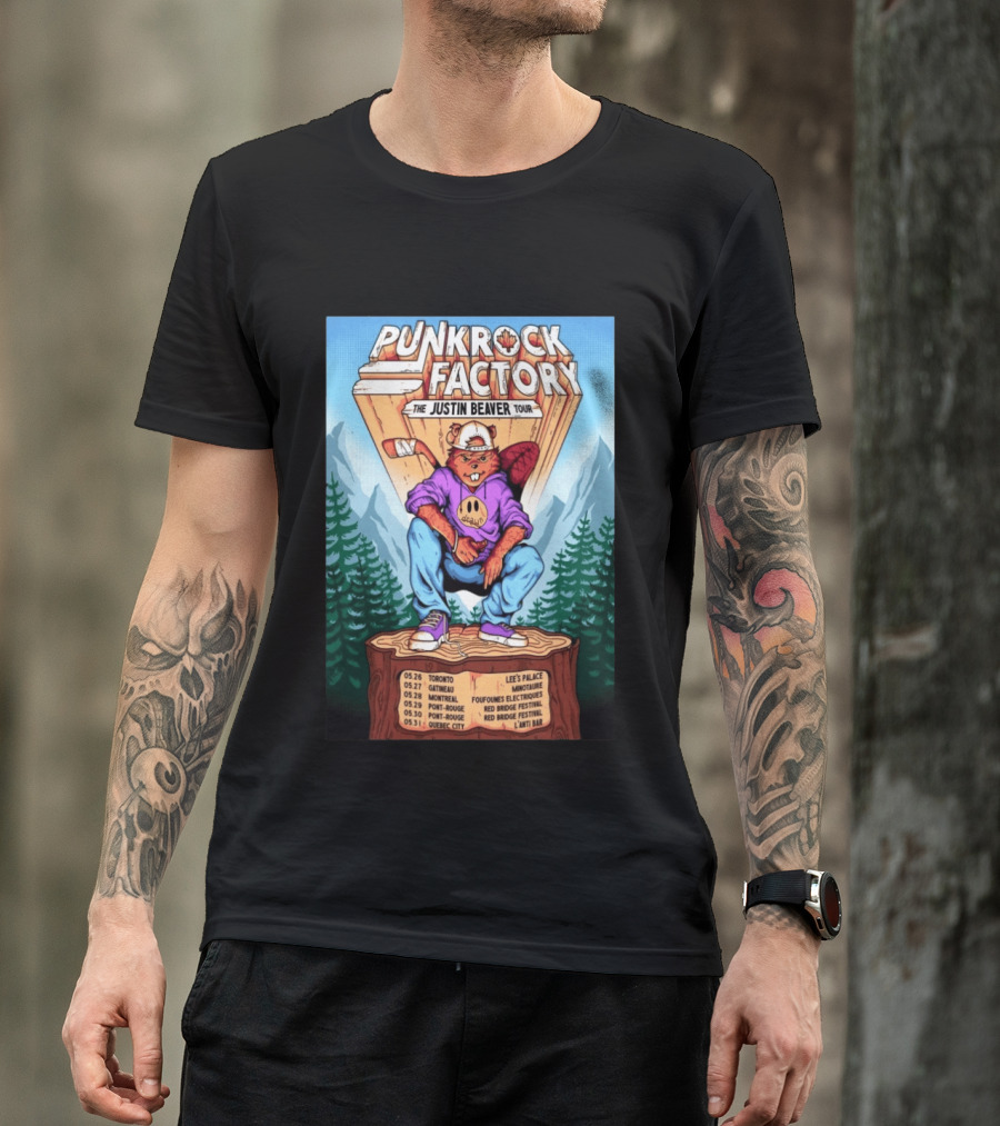 Punk Rock Factory Justin Beaver Tour 2026 Dates And Locations T-Shirt