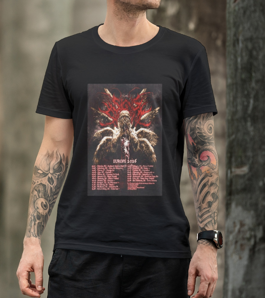 Signs Of The Swarm Europe 2026 Tour Dates Gothic Angel T-Shirt