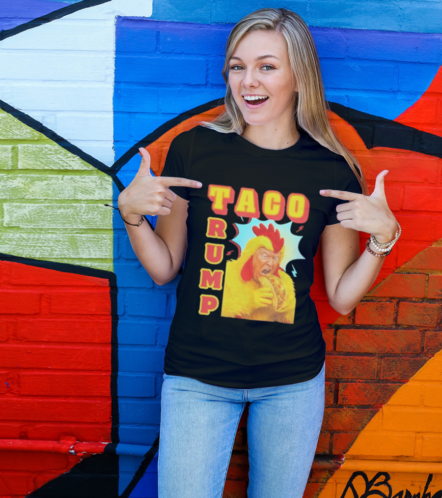 Taco Trump Chicken Costume Eating Taco T-Shirt