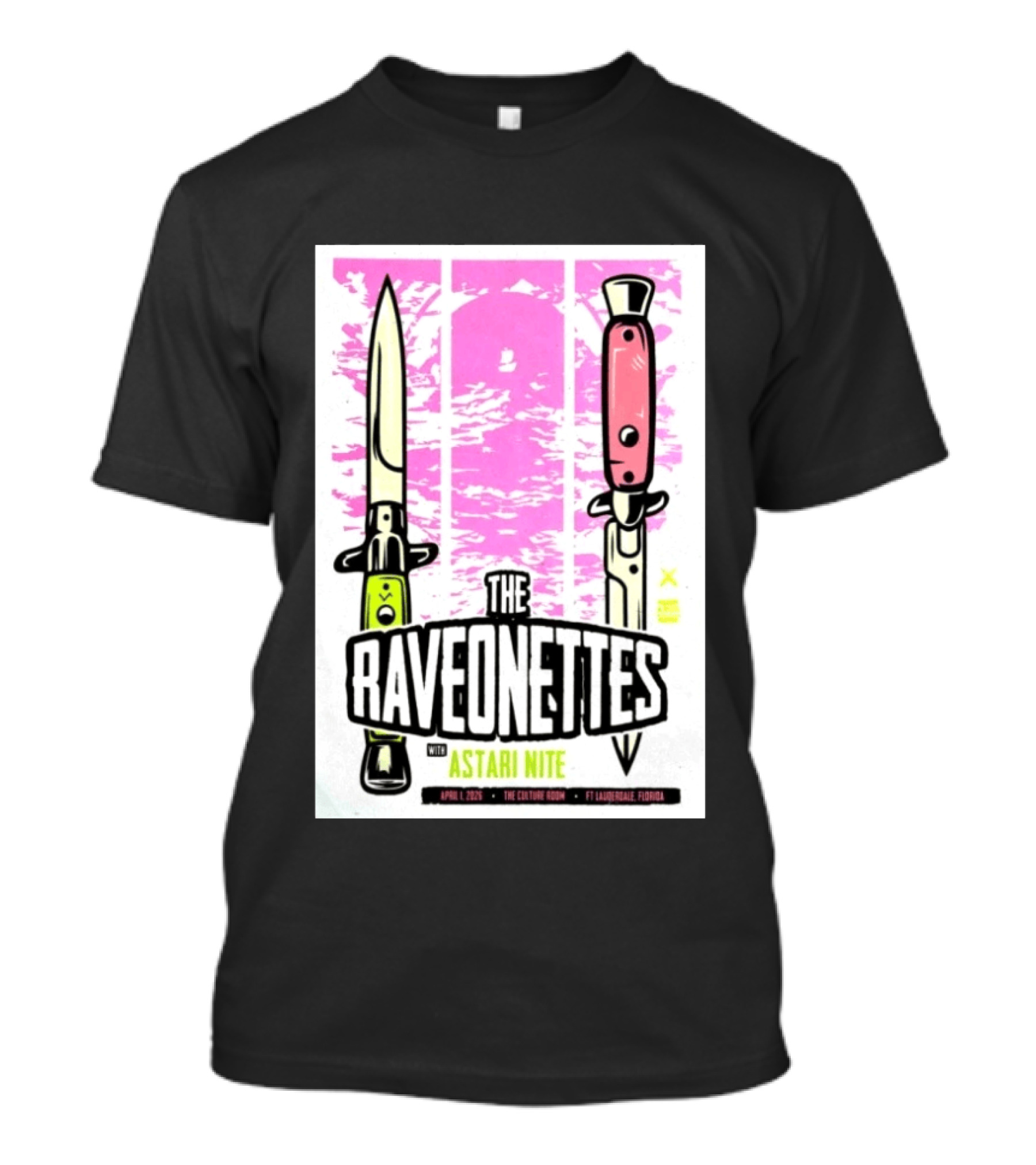 The Raveonettes Culture Room April 1 2026 Astari Nite Fort Lauderdale Concert Knives T-Shirt