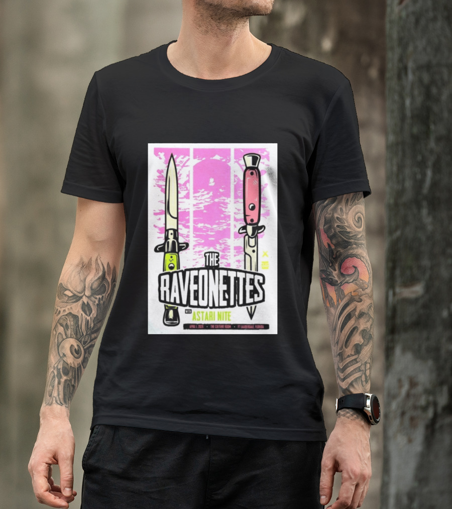 The Raveonettes Culture Room April 1 2026 Astari Nite Fort Lauderdale Concert Knives T-Shirt
