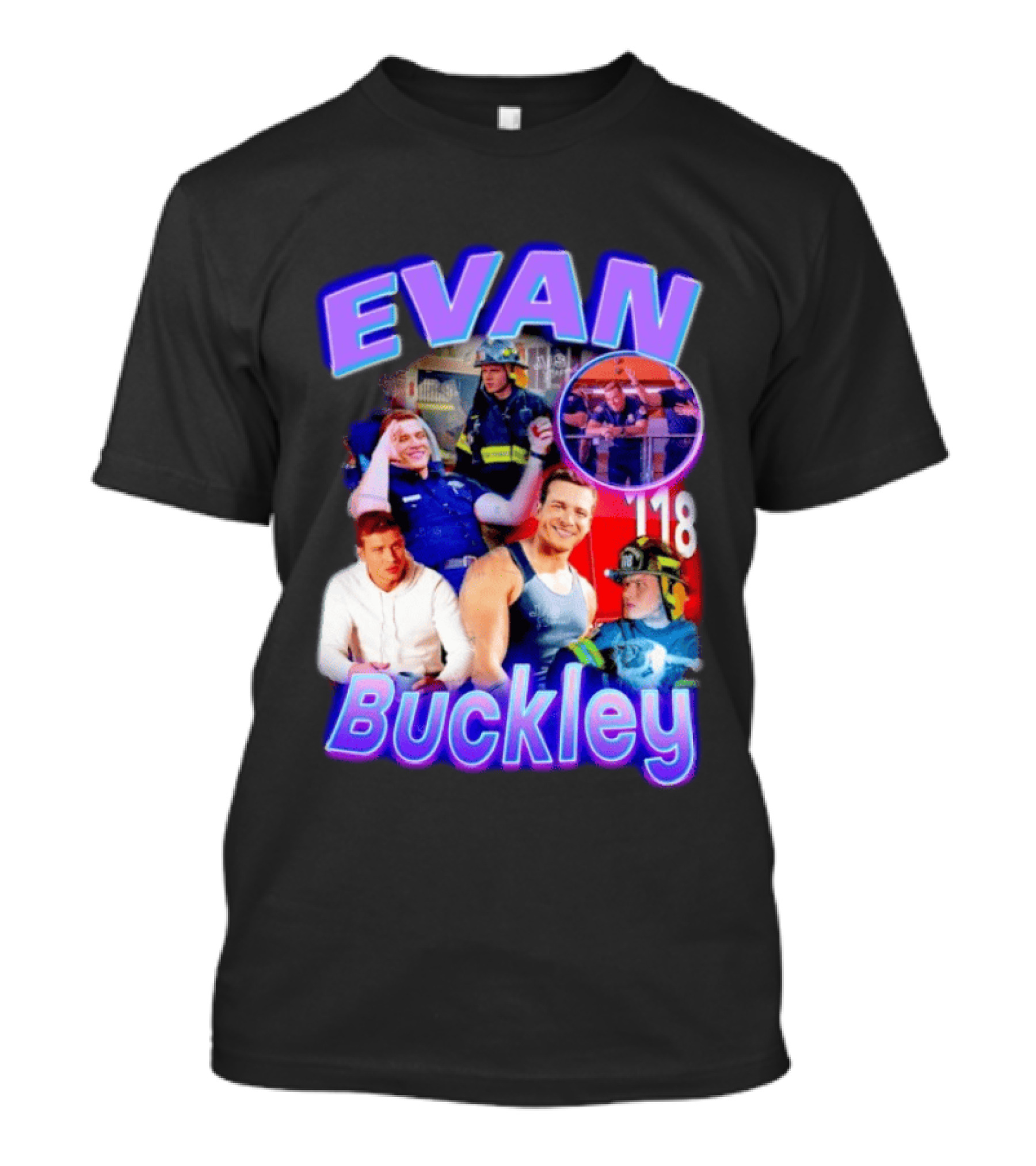 Evan Buckley Collage Firefighter Tribute 118 T-Shirt