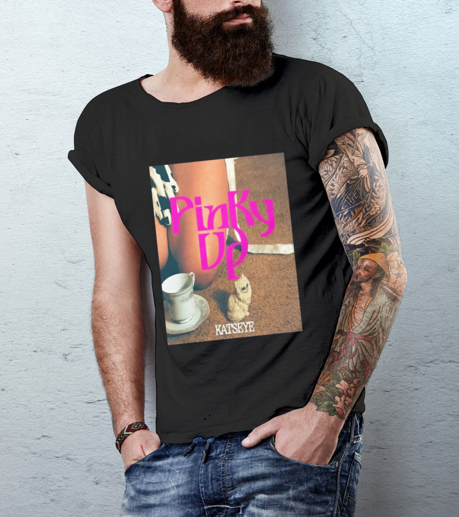 Katseye Pinky Up Vintage Cup And Cat Figurine T-Shirt