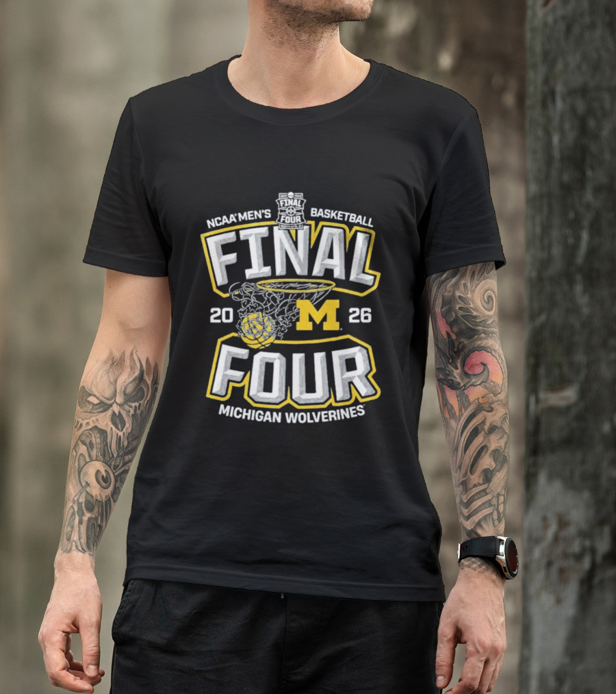NCAA Men's Basketball Final Four 2026 Michigan Wolverines T-Shirt