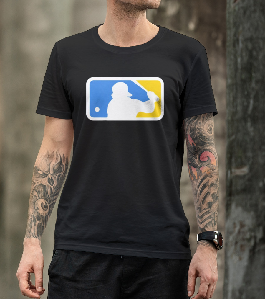 MLB The Kid Batter Silhouette Blue Yellow T-Shirt