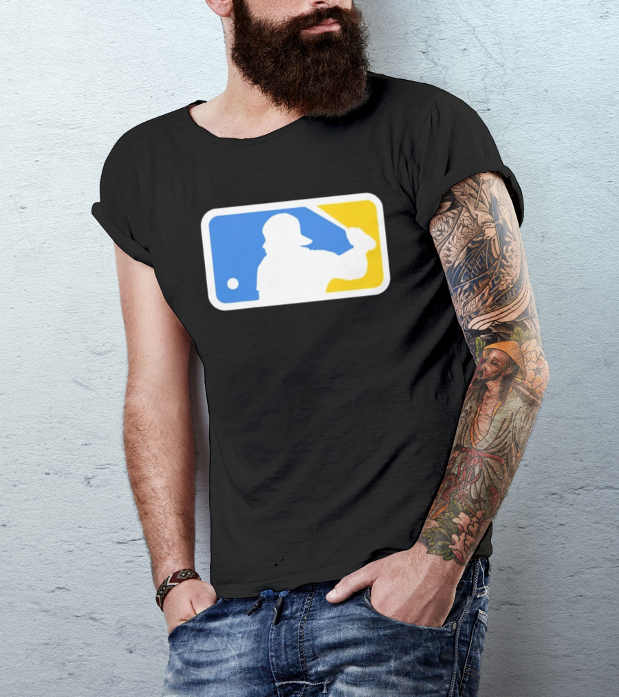MLB The Kid Batter Silhouette Blue Yellow T-Shirt