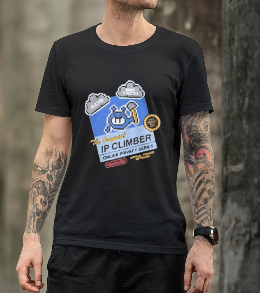 The Original IP Climber Online Privacy Series Retro Tech AOS Pixel Gaming T-Shirt