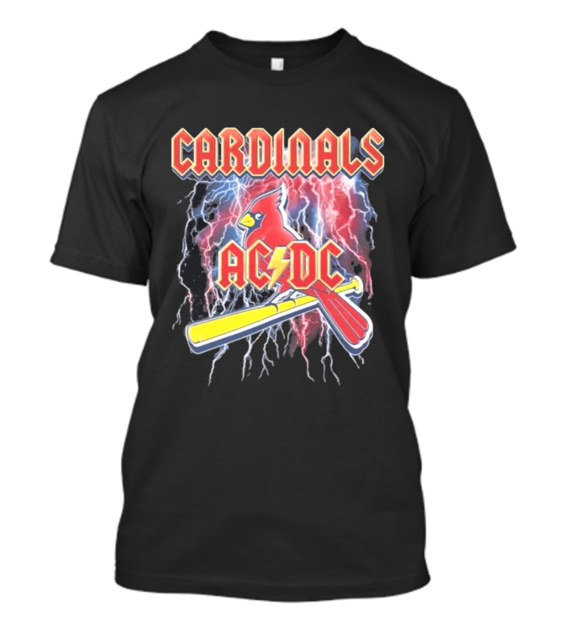 Cardinals AC DC Lightning Bat Baseball T-Shirt