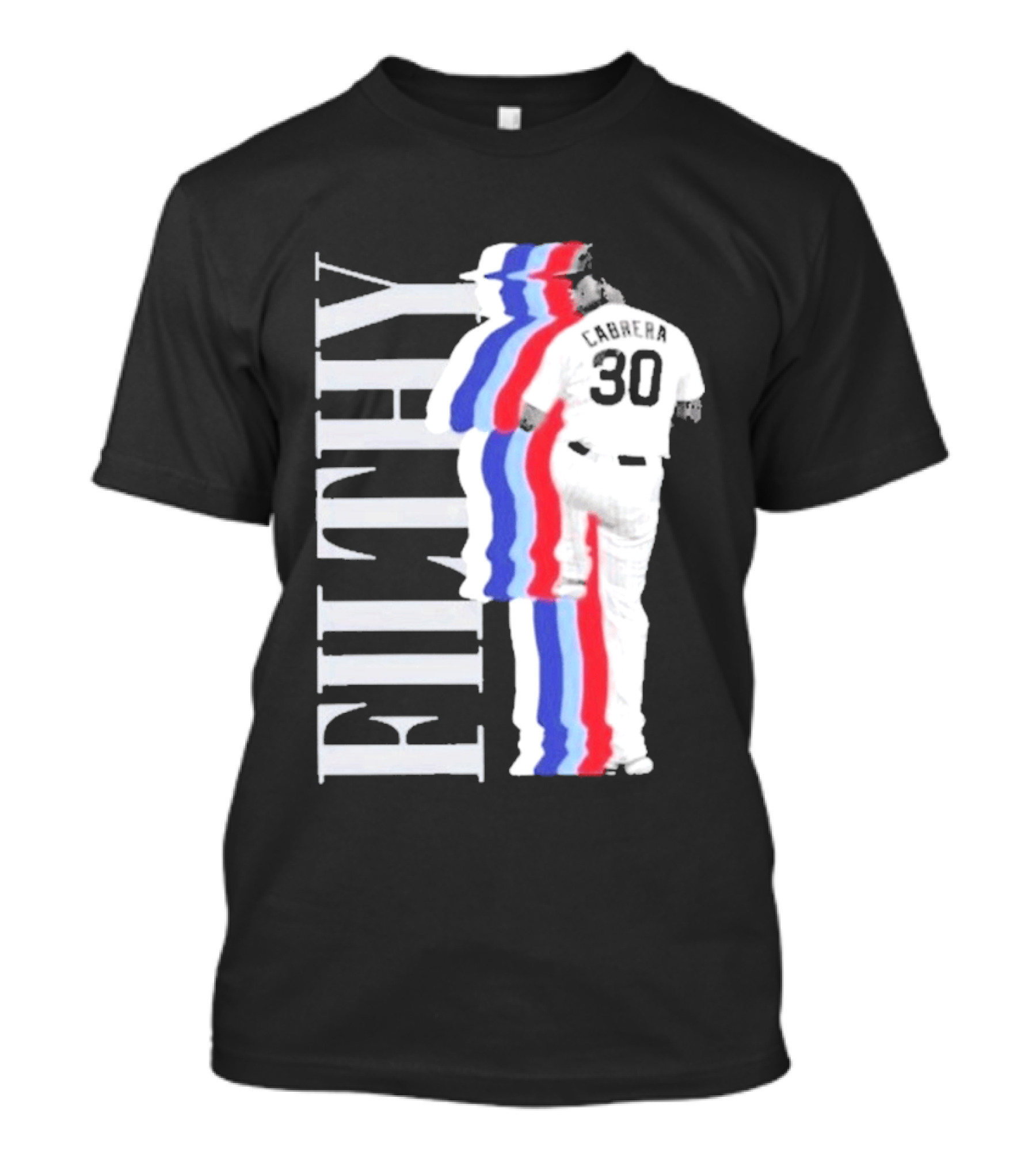 Obvious Edward Cabrera Filthy 30 Red Blue Streak Baseball T-Shirt