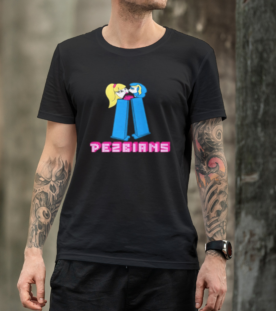 Pezbians Pez Dispenser Parody Retro Humor Kissing T-Shirt