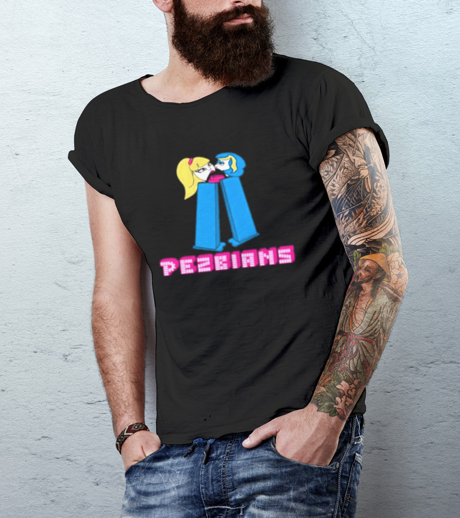 Pezbians Pez Dispenser Parody Retro Humor Kissing T-Shirt