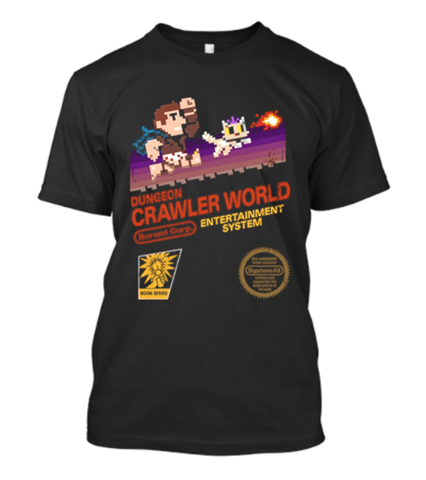 Dungeon Crawler World Entertainment System Pixel Adventure Quest Retro Game T-Shirt