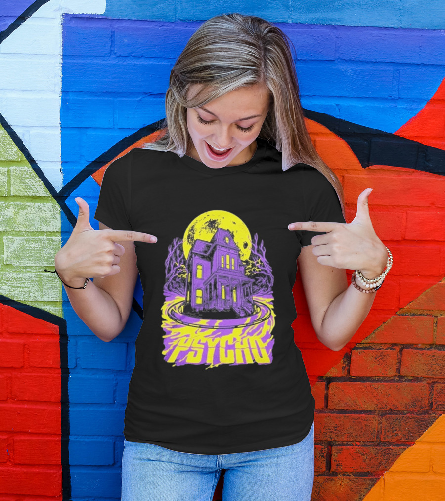 Psycho Forever Haunted House Neon Moon T-Shirt