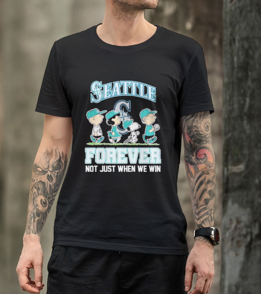 Seattle Mariners Peanuts Characters Forever Not Just When We Win T-Shirt
