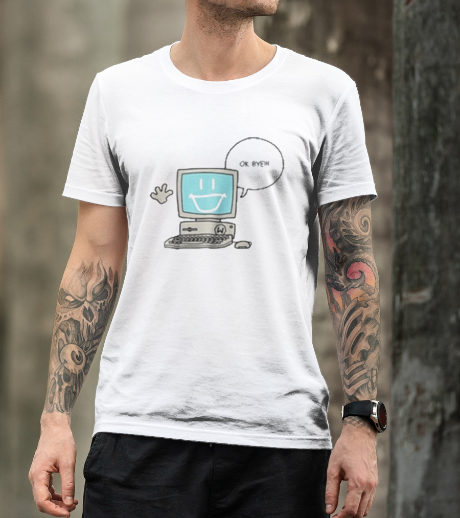 Windscribe Ok Bye Smiling Computer Icon With Speech Bubble T-Shirt
