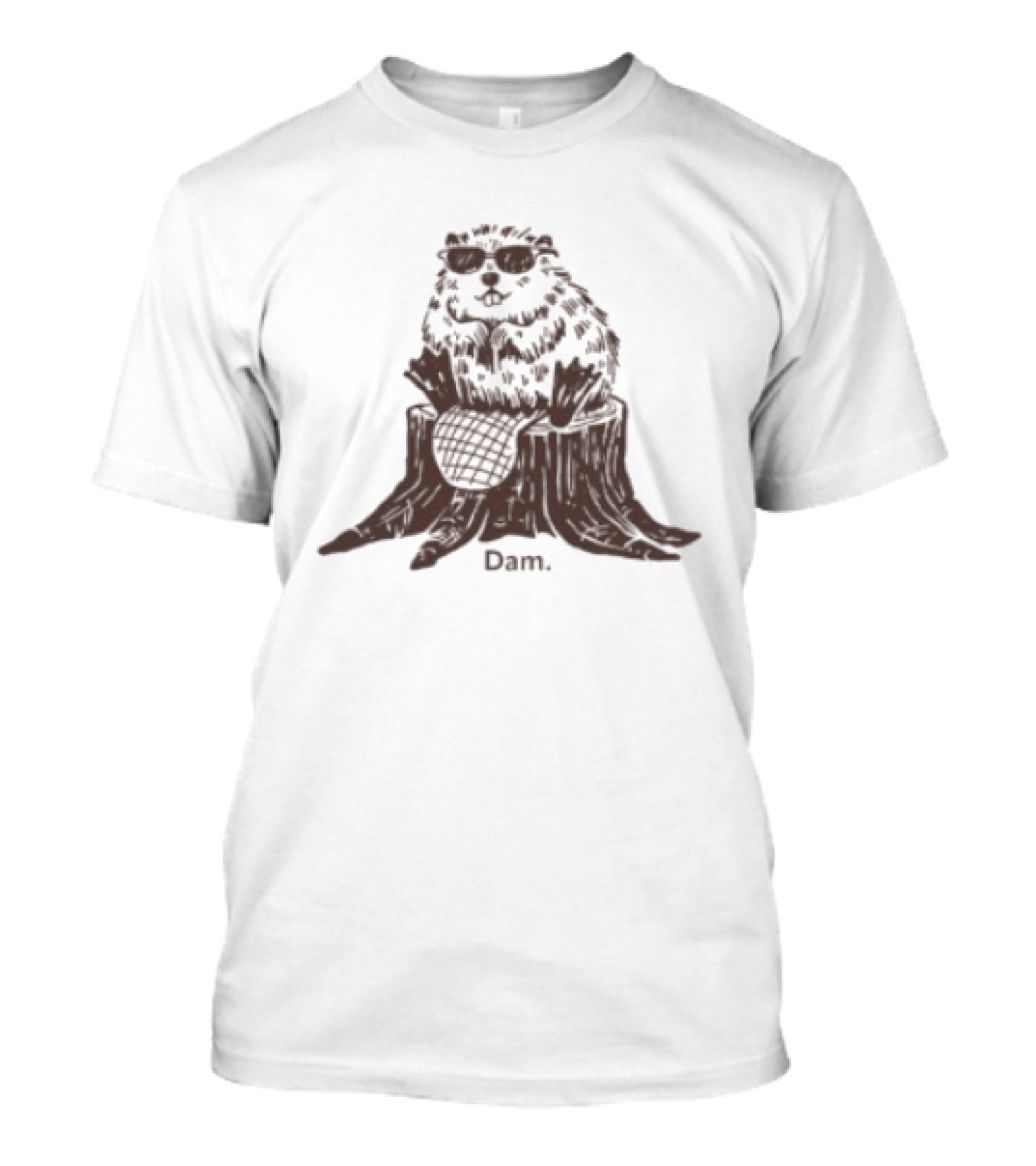 Beaver Dam Pun With Cool Sunglasses Wearing T-Shirt