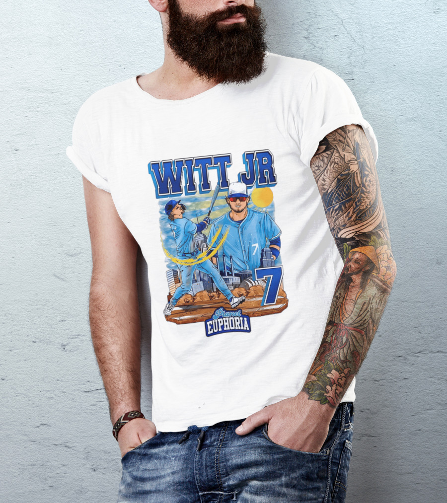 Witt Jr Kansas City Royals Planet Euphoria Baseball 7 T-Shirt