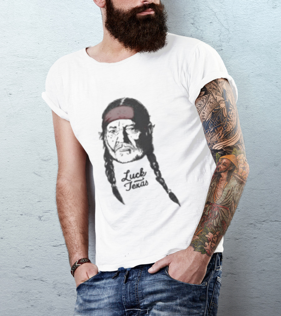 Jungmaven X Luck Reunion Willie Nelson Red Bandana Braids T-Shirt