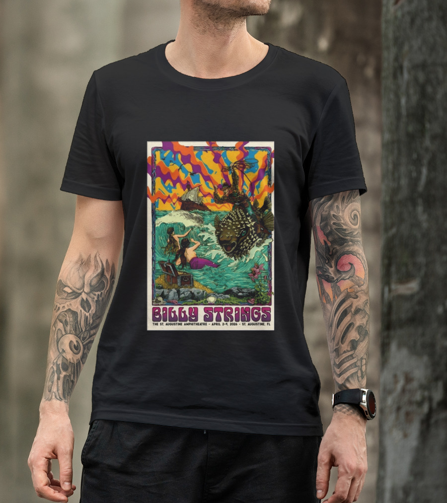 Billy Strings St. Augustine Amphitheatre April 2 4 2026 Psychedelic T-Shirt