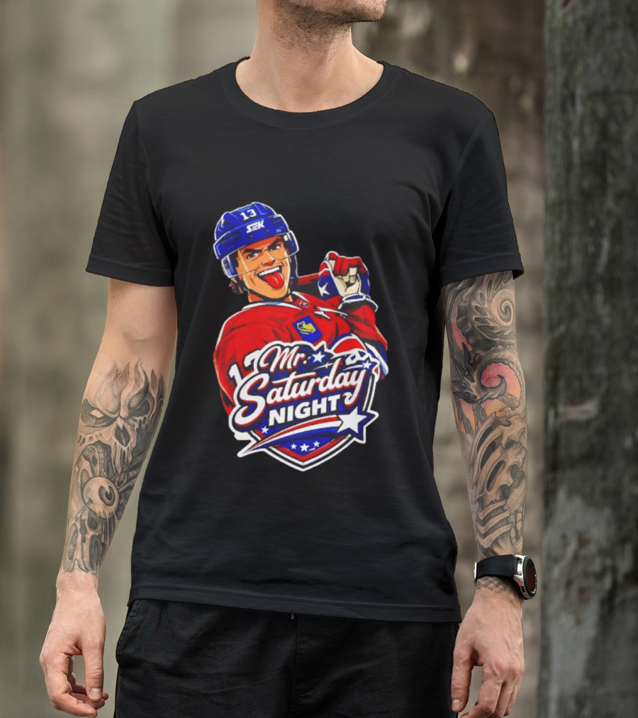 Mr. Saturday Night Cole Caufield Montreal Canadiens Hockey Player Celebration T-Shirt