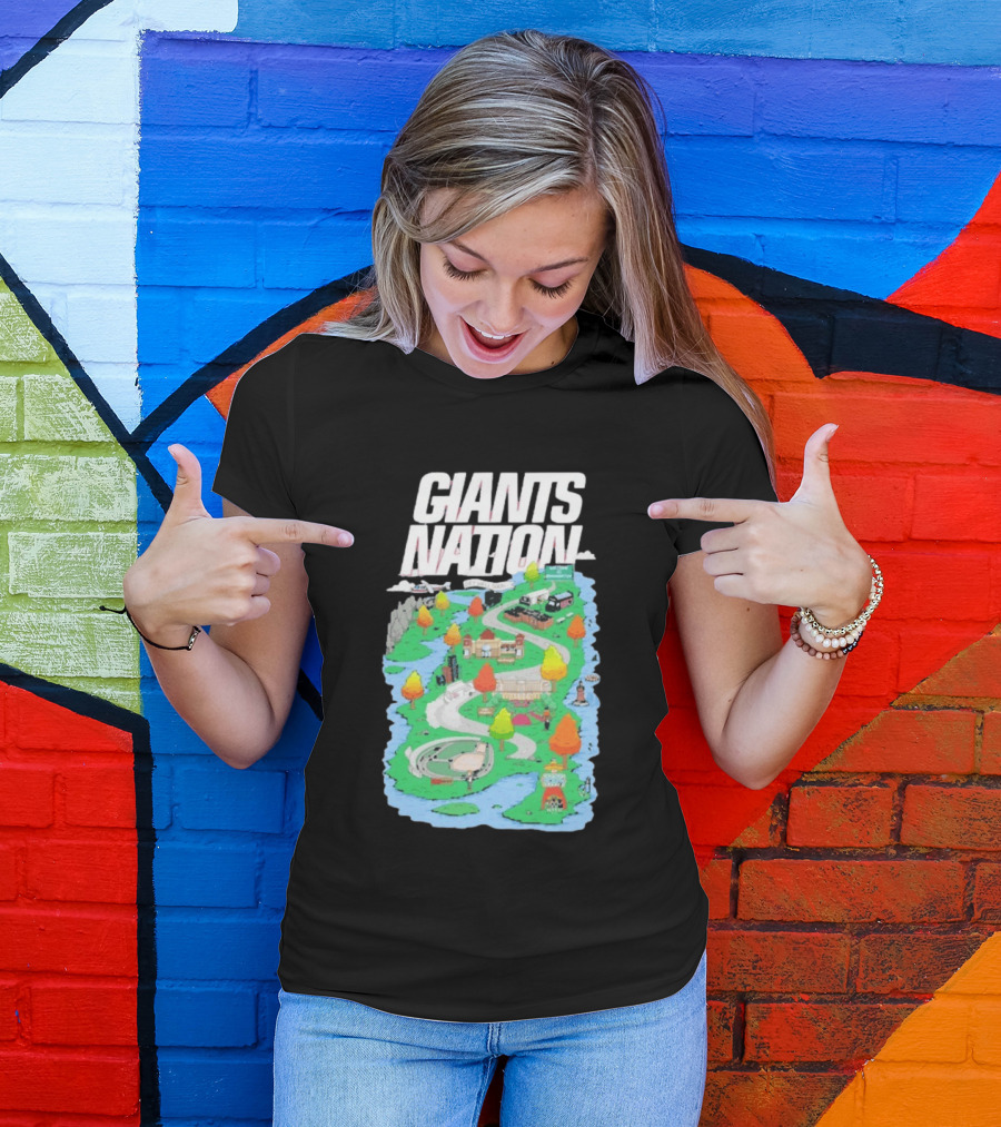 New York Giants Nation Roadmap Scenic Tour T-Shirt