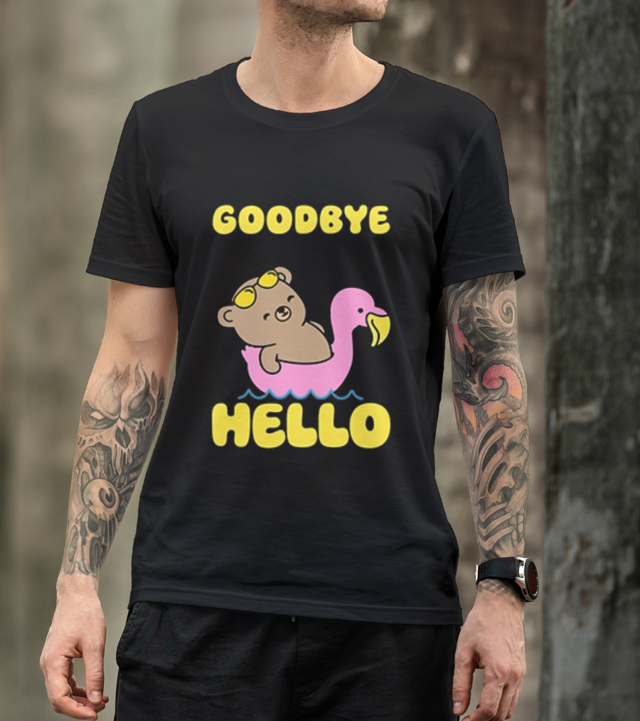 Goodbye Seasonal Depression Hello Body Dysmorphia Bear On Flamingo 2026 T-Shirt
