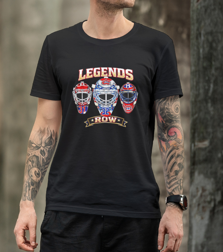 Legends Row Montreal Canadiens Hockey Mask 31 32 T-Shirt