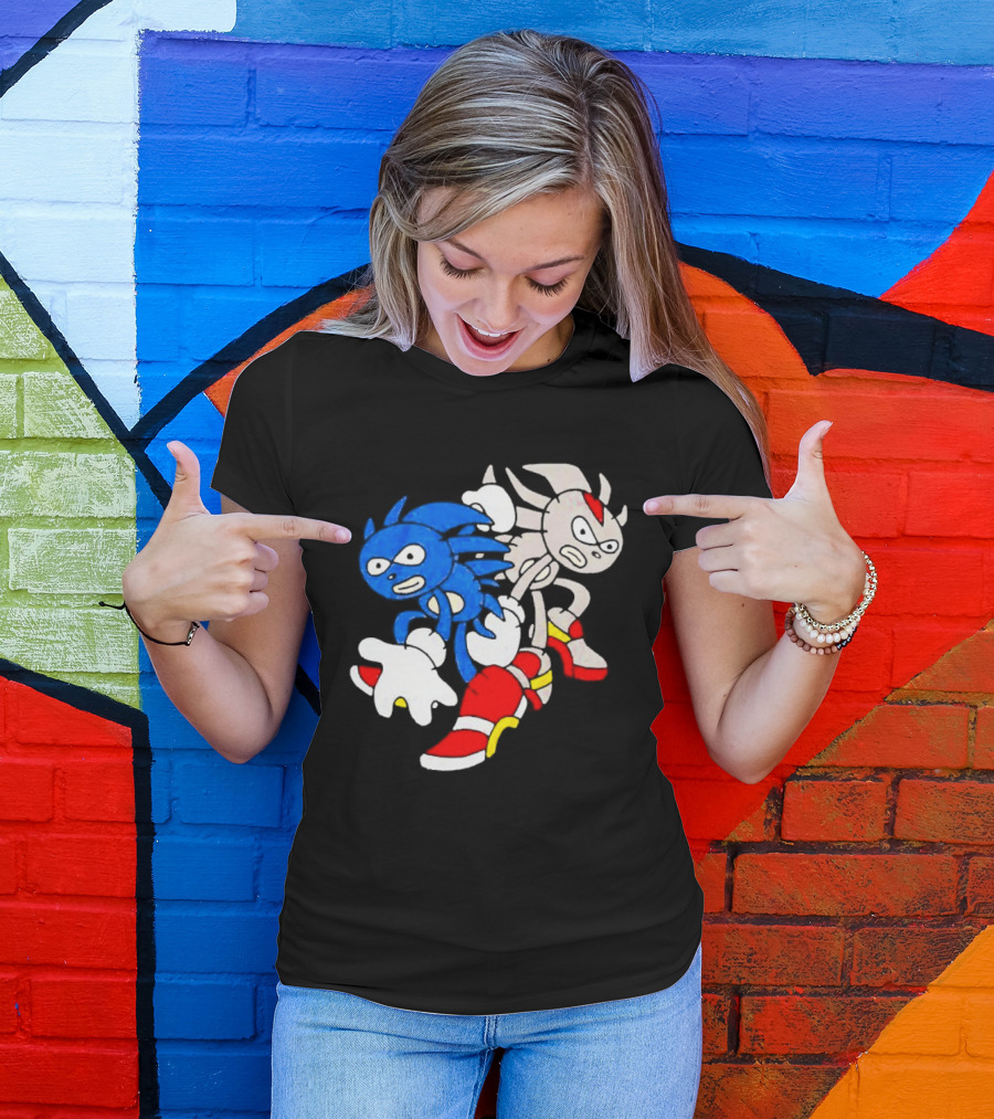 The Hedgehog Sanic And Shedew Adventure Meme Humor T-Shirt