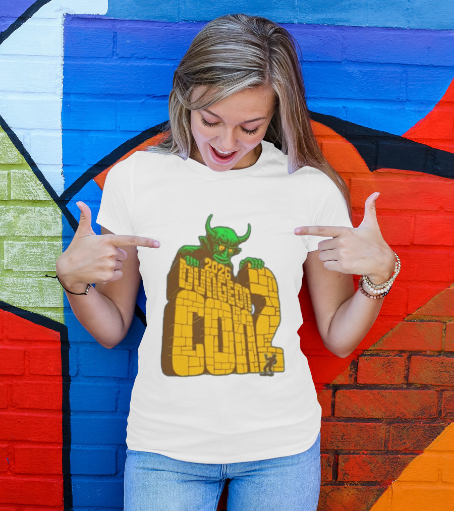 2026 Dungeon Con 2 Goodman Games Logo Green Monster T-Shirt