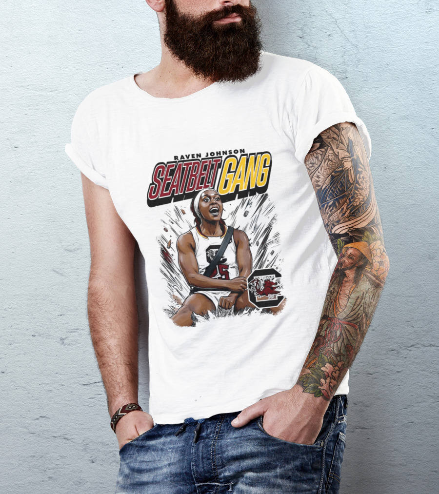 Raven Johnson Seatbelt Gang South Carolina Gamecocks Basketball T-Shirt