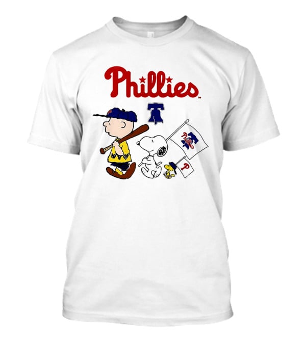Philadelphia Phillies Snoopy Charlie Brown Woodstock MLB Fan 2025 T-Shirt