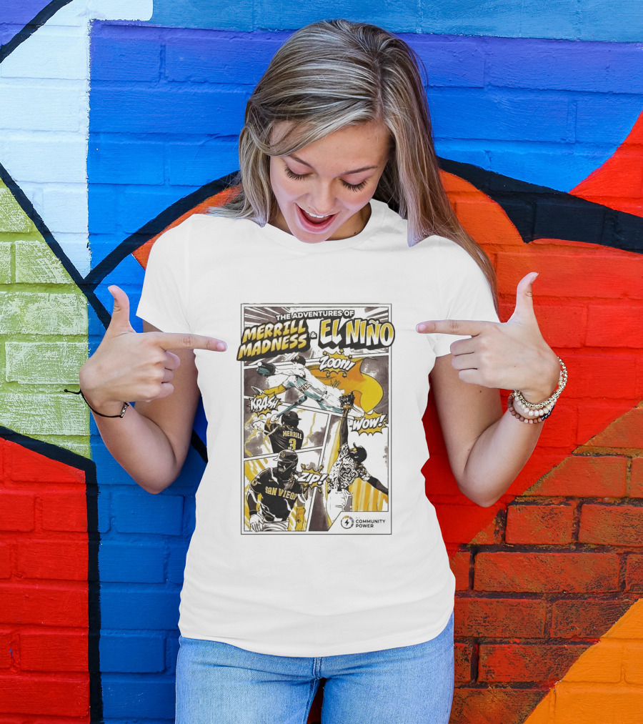 The Adventures Of Merrill Madness And El Niño San Diego Padres Comic Style 2026 T-Shirt