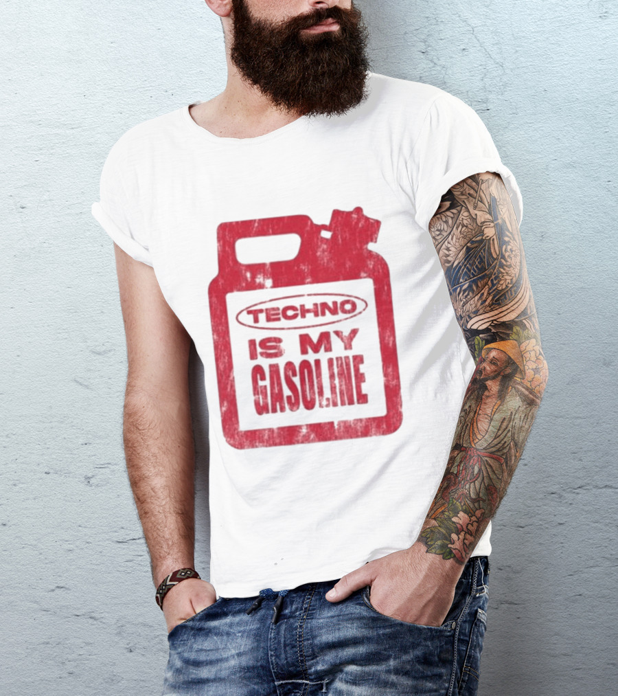 Techno Is My Gasoline Red Fuel Can T-Shirt