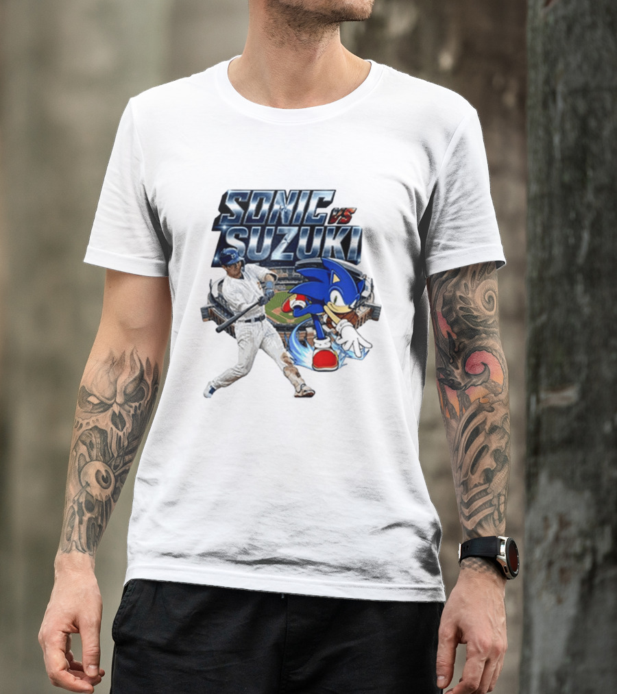 Sonic Vs Suzuki MLB Players Stadium Seiya Suzuki Hedgehog T-Shirt