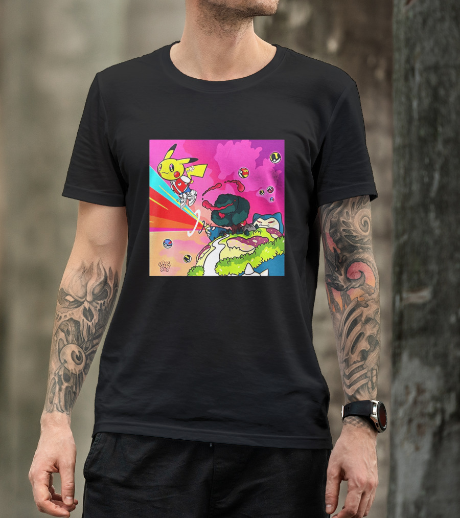 Pikachu Graduation Inspired By Album Cover Elements Pokemon Crossover Scene T-Shirt