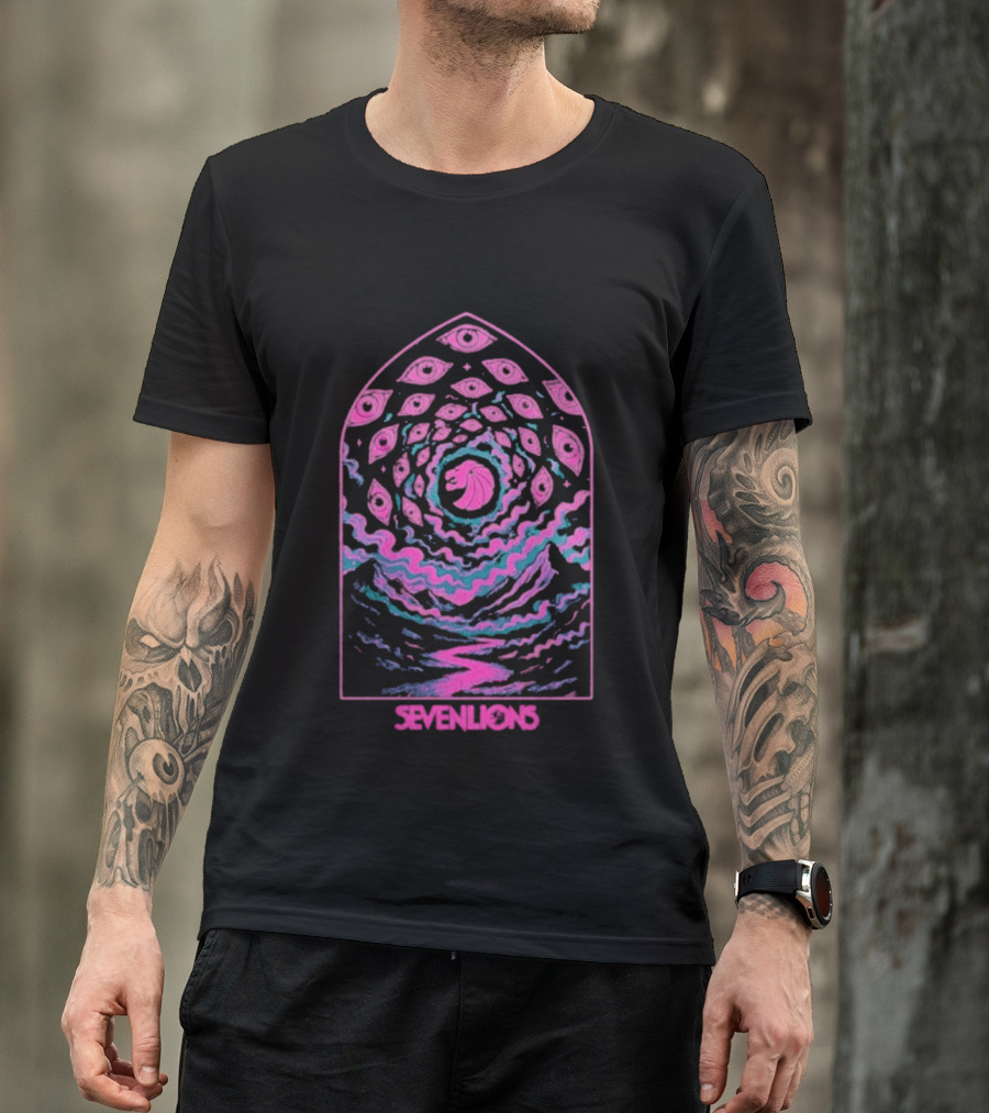 Seven Lions Pink Cosmic Spiral Vision T-Shirt