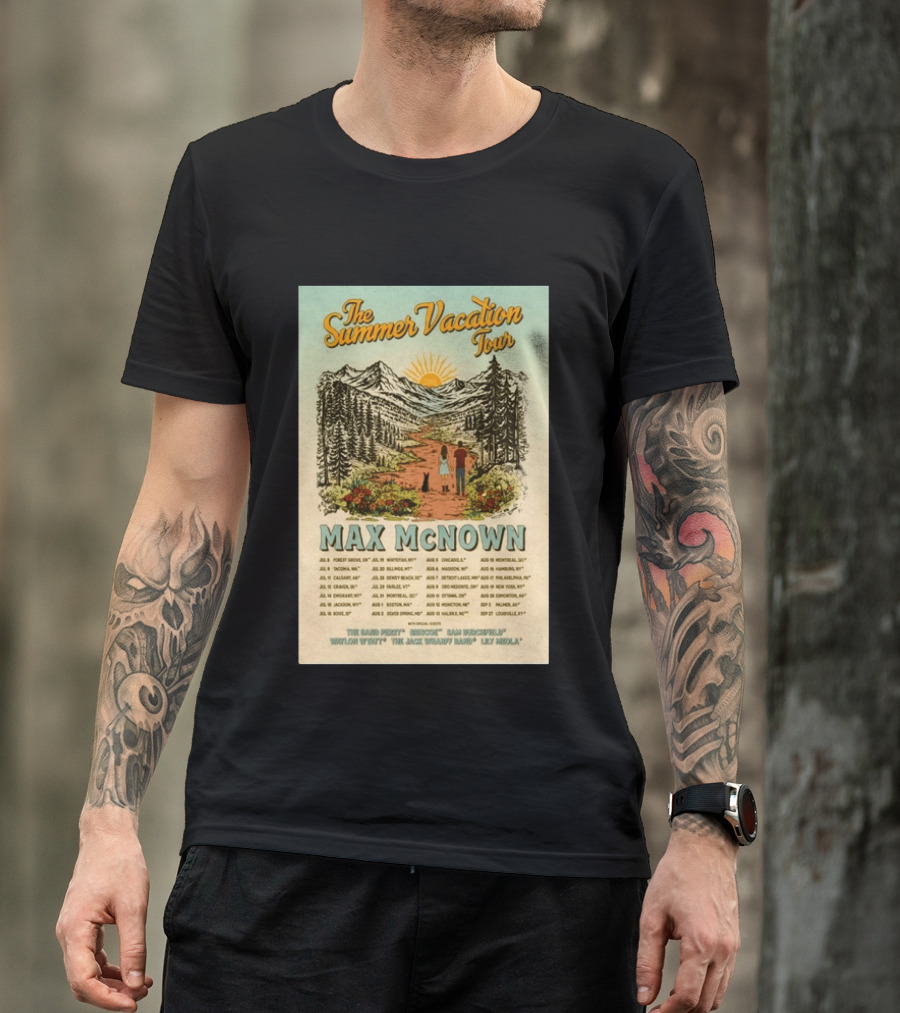 The Summer Vacation Tour 2026 Max McNown Concert Dates And Locations T-Shirt